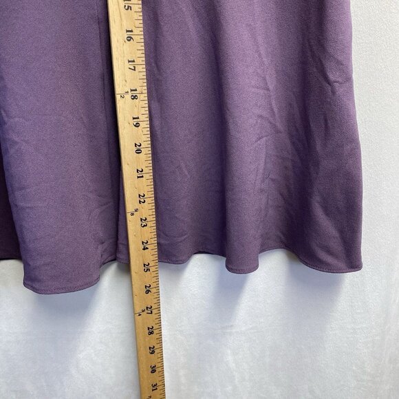TORRID Cris Cross Crew-Neck Short Cap Sleeve Peplum Blouse Women Sz 0 Purple - Picture 7 of 16